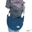 Bouclé Tasche Umhängetasche | Moonbag | Felltasche | handgefertigt in Jeansblau Leolini - 1