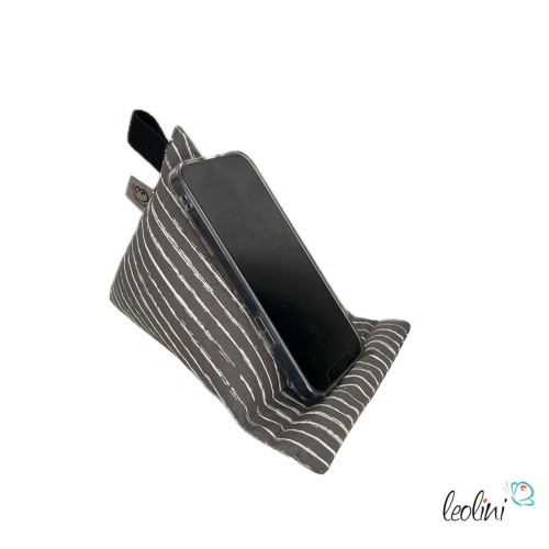 Handysitzsack Handykissen| STREIFEN aus Baumwolle | Stützkissen für Smartphone und Tablet Leolini - 2