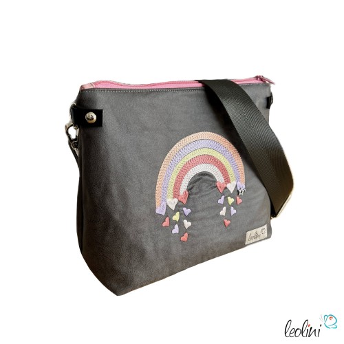 Umhängetasche REGENBOGEN ROSÉ | Handgefertigte Tasche LENO 3.0 Leolini - 3