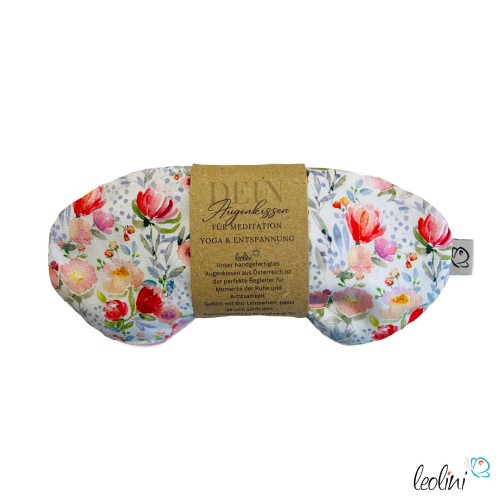 Augenkissen für Yoga & Meditation BLÜMCHEN ROSA – handgefertigt Leolini - 1