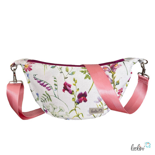 Moon Bag Luna | Halbmondtasche – Handgefertigte Schultertasche in Blumen Moonbag Leolini - 4