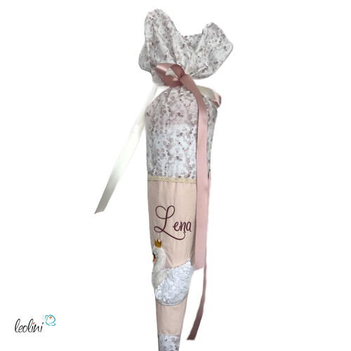 Schultüte Schwan aus Stoff mit Name personalisierbar
