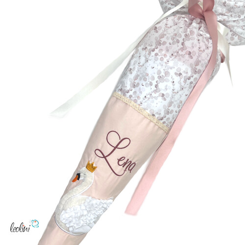 Schultüte Schwan aus Stoff mit Name personalisierbar