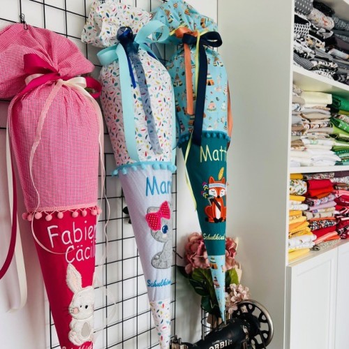 Schultüte WAL aus Stoff | Personalisierung mit Name | mit Innenkissen  - 9