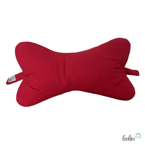 LeoliniLeseknochen MUSSELIN ROT Double Gauze | personalisierbar mit Stickerei -Musselin Leseknochen unifarben