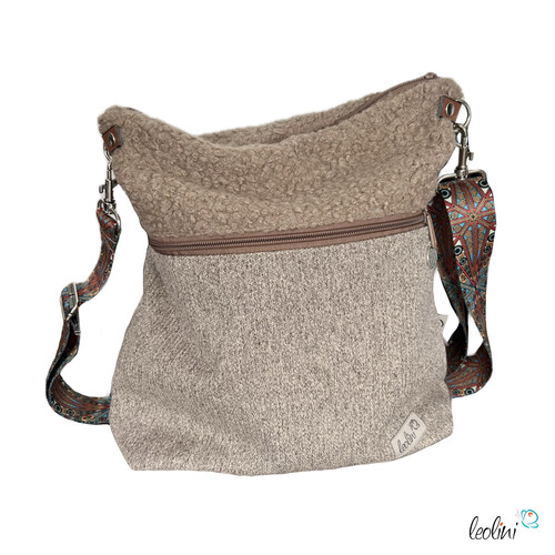 Umhängetasche Lenos Boucle BEIGE | handgefertigt