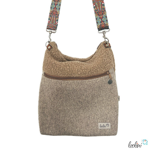 Umhängetasche Lenos Boucle BEIGE | handgefertigt