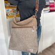 Umhängetasche Lenos Boucle in Beige handgefertigt