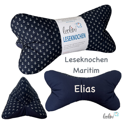 Leseknochen personalisierbar MARITIM | Nackenkissen | handgemacht
