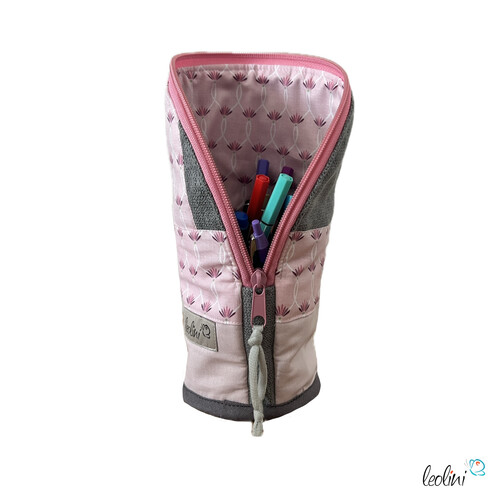 Stehende Stiftetasche Leo | Federpennal Federmäppchen ROSE ORNAMENTE | personalisierbar mit Namen