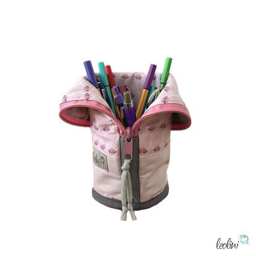 Stehende Stiftetasche Leo | Federpennal Federmäppchen ROSE ORNAMENTE | personalisierbar mit Namen