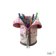 Stehende Stiftetasche Leo | Federpennal Federmäppchen ROSE ORNAMENTE | personalisierbar mit Namen