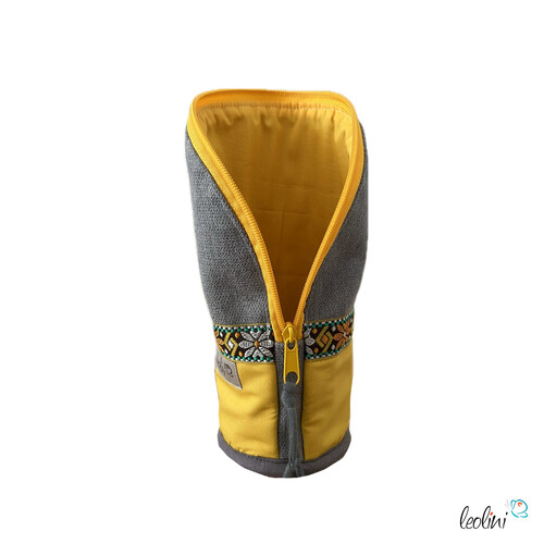 Stehende Stiftetasche Leo | Federpennal Federmäppchen BOHO GELB | personalisierbar