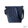 Foldover Tasche mit Blume des Lebens Stickerei | Dunkelblau | mit Außenfach