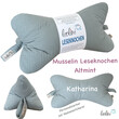 Leseknochen MUSSELIN in ALTMINT  | personalisierbar mit Stickerei