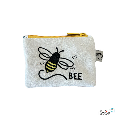 Schlüsseltascherl mit Karabiner BIENEN | Geldtasche mini | mit Stickerei handgefertigt