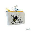 LeoliniSchlüsseltascherl mit Karabiner BIENEN | Geldtasche mini | mit Stickerei handgefertigtSchlüsseltascherl