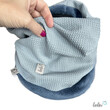 Handgefertigter Damen Schlauchschal Loop – Beidseitig tragbar mit Wellnessfleece & Mini-Zopfmuster | EISBLAU