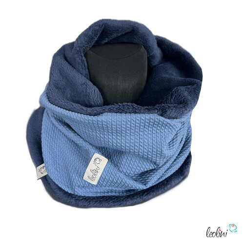 LeoliniHandgefertigter Damen Schlauchschal Loop – Beidseitig tragbar mit Wellnessfleece & Mini-Zopfmuster Jersey | BLAUTücher / Schals
