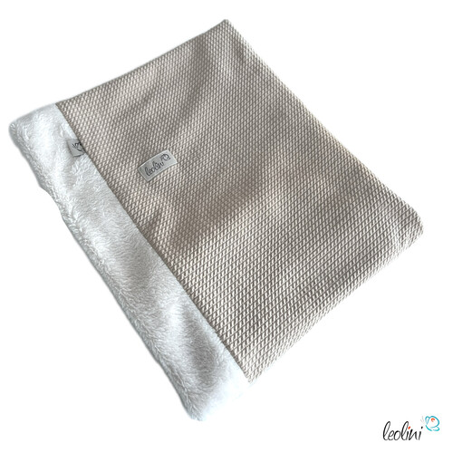 LeoliniHandgefertigter Damen Schlauchschal Loop – Beidseitig tragbar mit Wellnessfleece & Mini-Zopfmuster Jersey | BEIGETücher / Schals