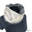 LeoliniHandgefertigter Damen Schlauchschal Loop – Beidseitig tragbar mit Wellnessfleece & Mini-Zopfmuster Jersey | CREME GRAUTücher / Schals