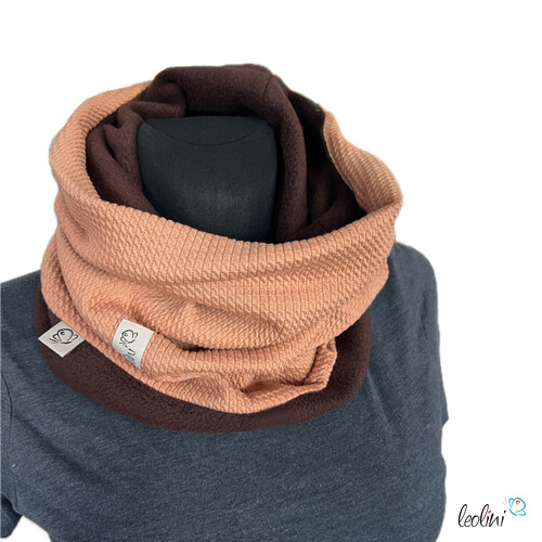 LeoliniHandgefertigter Damen Schlauchschal Loop – Beidseitig tragbar mit Wellnessfleece & Mini-Zopfmuster Jersey | BLUSHTücher / Schals