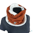 LeoliniHandgefertigter Damen Schlauchschal Loop – Beidseitig tragbar mit Wellnessfleece & Mini-Zopfmuster Jersey | ROSTTücher / Schals