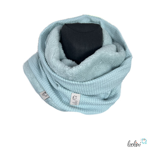 LeoliniHandgefertigter Damen Schlauchschal Loop – Beidseitig tragbar mit Wellnessfleece & Mini-Zopfmuster Jersey | ALTMINTTücher / Schals