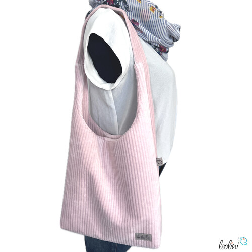 Hobo Bag aus Breitcord in ROSA – handgemachte Trendtasche - auch als Set