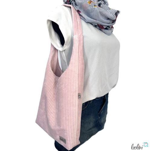 Hobo Bag aus Breitcord in ROSA – handgemachte Trendtasche - auch als SetTaschen mit Stickerei und Basic Taschen