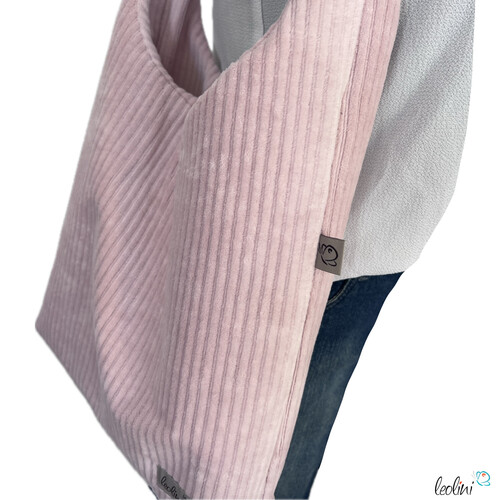 LeoliniHobo Bag aus Breitcord in ROSA – handgemachte Trendtasche - auch als SetTaschen mit Stickerei und Basic Taschen