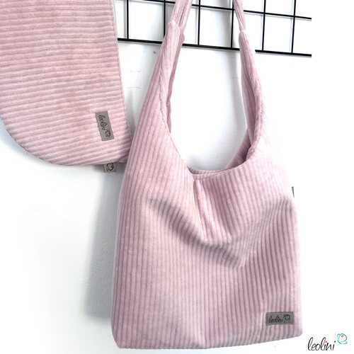 Hobo Bag aus Breitcord in ROSA – handgemachte Trendtasche - auch als SetTaschen mit Stickerei und Basic Taschen