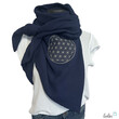 LeoliniDreieckiges Musselin-Tuch XL – Double Gauze mit Blume des Lebens -Stickerei | MARINETücher / Schals