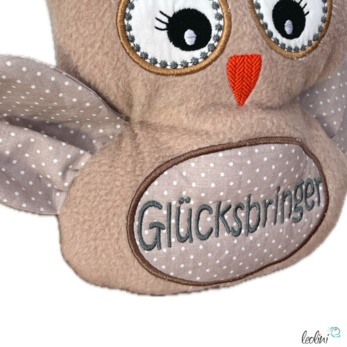 LeoliniKuscheltier EULE LEO in beige | Glücksbringer Eule | personalisierbar mit NameKuscheltiere