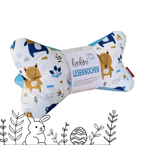 LeoliniLeseknochen personalisierbar | Nackenkissen HASE FUCHS UND BÄR | handgemacht von LeoliniLeseknochen