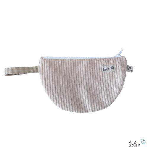 LeoliniMäppchen Allzwecktasche aus Cord | Schminktasche PERSONALISIERBAR mit Name| BEIGESchminktaschen