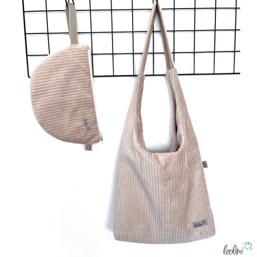 LeoliniMäppchen Allzwecktasche aus Cord | Schminktasche PERSONALISIERBAR mit Name| BEIGESchminktaschen