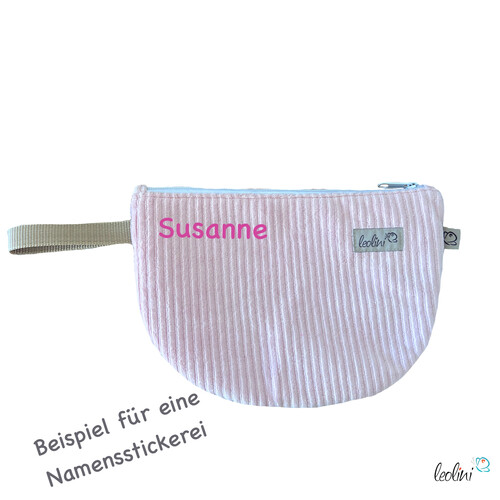LeoliniMäppchen Allzwecktasche aus Cord | Schminktasche PERSONALISIERBAR mit Name| ROSA