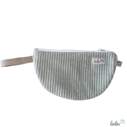 LeoliniMäppchen Allzwecktasche aus Cord | Schminktasche PERSONALISIERBAR mit Name| PISTAZIESchminktaschen