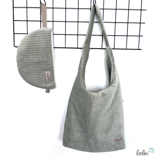 LeoliniMäppchen Allzwecktasche aus Cord | Schminktasche PERSONALISIERBAR mit Name| PISTAZIESchminktaschen