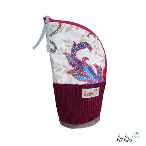 LeoliniStehende Stiftetasche aus CORD Leo | Federpennal Schminktasche ROSENROTStehende Stiftetaschen LEO