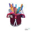 LeoliniStehende Stiftetasche aus CORD Leo | Federpennal Schminktasche ROSENROTStehende Stiftetaschen LEO