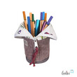 LeoliniStehende Stiftetasche aus CORD Leo | Federpennal Schminktasche SCHNEEWEISSCHENStehende Stiftetaschen LEO