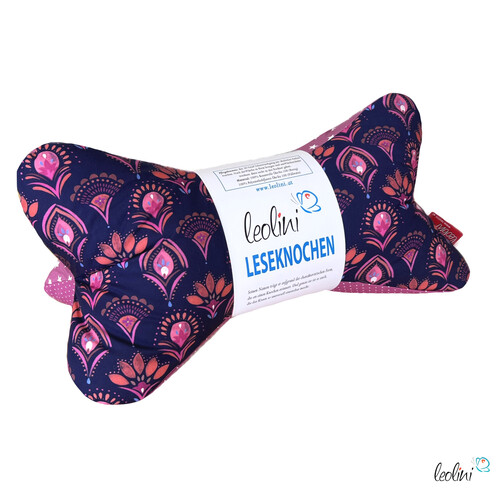 LeoliniLeseknochen personalisierbar | Nackenkissen ORNAMENTE MAGENTA | handgemachtLeseknochen gemustert