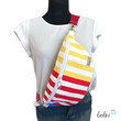 LeoliniBauchtasche XL | Crossbody-Bag | Gürteltasche aus CANVAS - STREIFEN Gelb RotTaschen mit Stickerei und Basic Taschen