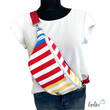 LeoliniBauchtasche XL | Crossbody-Bag | Gürteltasche aus CANVAS - STREIFEN Gelb RotTaschen mit Stickerei und Basic Taschen