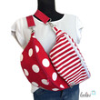 LeoliniBauchtasche XL | Crossbody-Bag | Gürteltasche aus CANVAS - PUNKTE ROT-WEISSTaschen mit Stickerei und Basic Taschen
