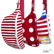 LeoliniBauchtasche XL | Crossbody-Bag | Gürteltasche aus CANVAS - PUNKTE ROT-WEISSTaschen mit Stickerei und Basic Taschen
