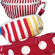 Bauchtasche XL | Crossbody-Bag | Gürteltasche aus Canvas Punkte rot-weiss