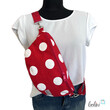 LeoliniBauchtasche XL | Crossbody-Bag | Gürteltasche aus CANVAS - PUNKTE ROT-WEISSTaschen mit Stickerei und Basic Taschen